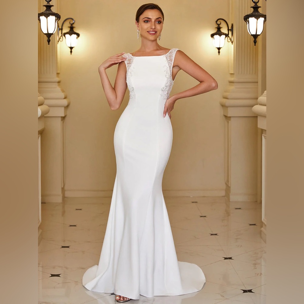 Elegant White Wedding Gown